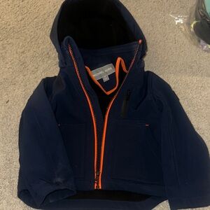 Michael Kors Dark Blue Jacket with Bright Orange Zipper